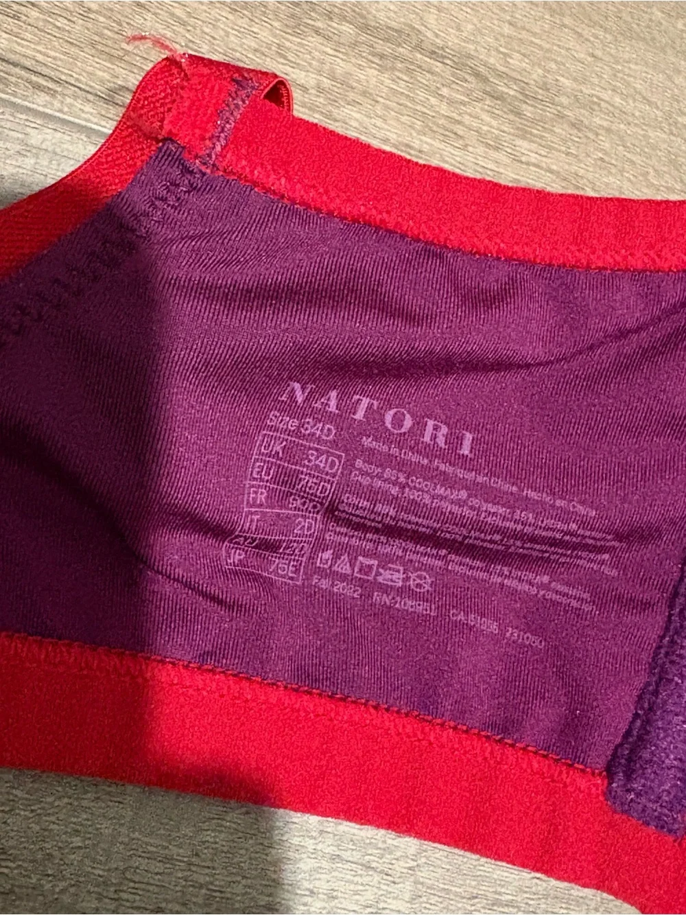 Natori YOGI Underwire Sports Bra JEWEL VIOLET CONVERTIBLE purple 34D